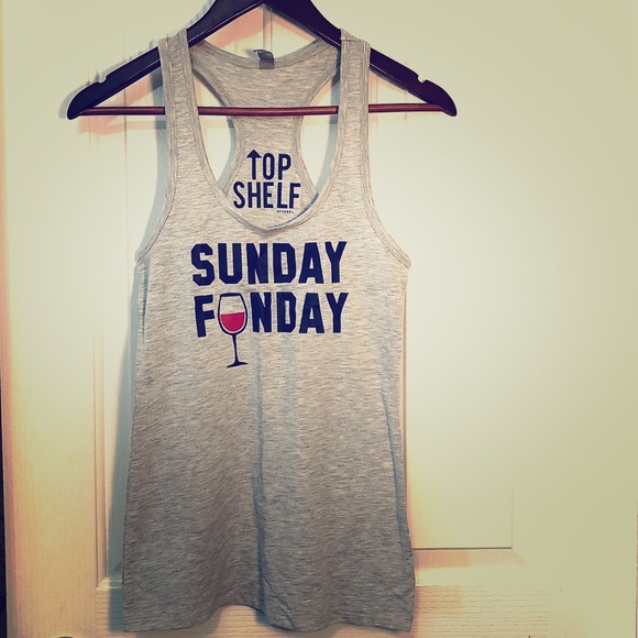 ⭐️5/$25 | TOP SHELF | Custom ‘Sunday Funday’ Tank Top | M - Picture 1 of 3